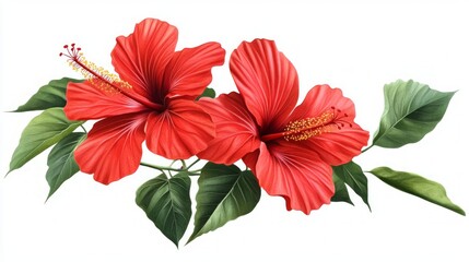 Obraz premium Stunning Red Hibiscus Floral Design