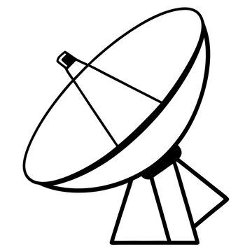 recommend clip art: satellite dish antenna silhouette vector line art transparent background