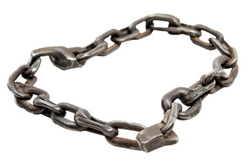 Obraz premium Broken metal chain isolated on transparent background