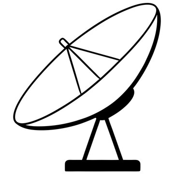 recommend clip art: satellite dish antenna silhouette vector line art transparent background