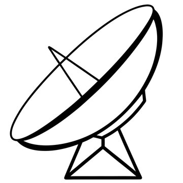 recommend clip art: satellite dish antenna silhouette vector line art transparent background