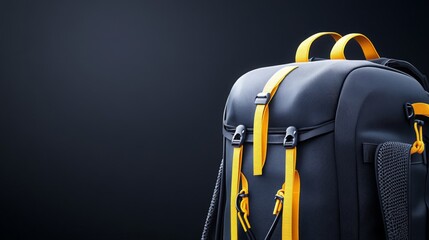 Hiking Backpack Durable Travel Gear Outdoor Adventure Equipment Dark Background
