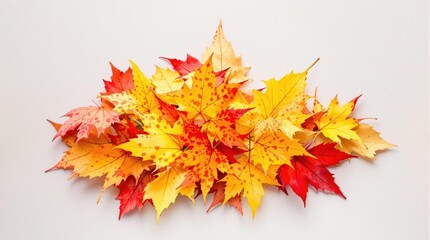 Autumn leaves on a white background