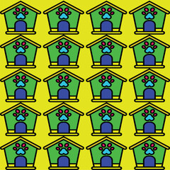 WebCreative and Colorful Vector Patterns with New Animal Shapes, Modern House Designs, and Simple Smiles