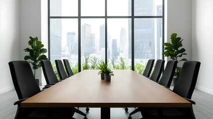 Fototapeta premium Modern Conference Room City View