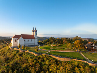 Tihany panoramic landscape with the abbey, lake Balaton, Hungary.