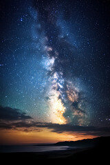 Beautiful auroras accompanied a huge and beautiful starry sky. A starry sky conceals nothing. The picture should have layers, a sense of depth, a sense of detail, high-definition.