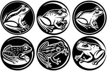 Minimalist Frog Silhouette Vector Art for Nature and Wildlife Designs

