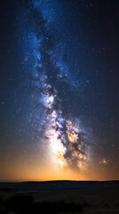 Fototapeta premium Beautiful auroras accompanied a huge and beautiful starry sky. A starry sky conceals nothing. The picture should have layers, a sense of depth, a sense of detail, high-definition.