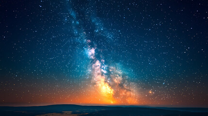 Obraz premium Beautiful auroras accompanied a huge and beautiful starry sky. A starry sky conceals nothing. The picture should have layers, a sense of depth, a sense of detail, high-definition.