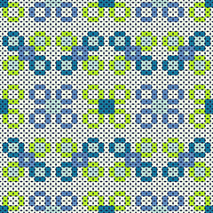 Green and blue circle Seamless knitted pattern Thailand