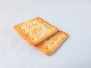 Sugar coated biscuits, also known as malkist, sweet and crispy. isolate on white. snack concept