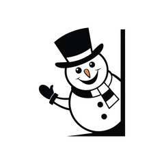 Charming Snowman Vector Illustration - Winter Season and Holiday Decor Design