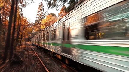 Naklejka premium fast moving train in motion