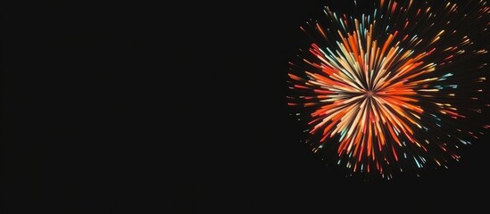 Fototapeta premium Vibrant abstract firework display in dark sky with negative space ideal for celebration themes and seasonal promotions