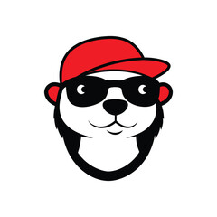 Adorable Dog with Hat - Fun Cartoon Clip Art on White Background