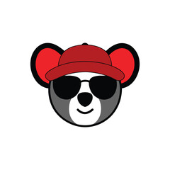 Adorable Koala Face Vector - Trendy Cartoon with Accessories