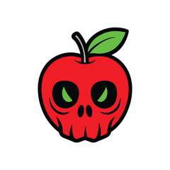 Unique Skull Apple Design Vector - Perfect for Creative T-Shirt Prints