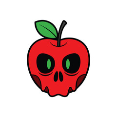 Unique Skull Apple Design Vector - Perfect for Creative T-Shirt Prints