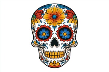 Creative skull tattoo with colorful gradients