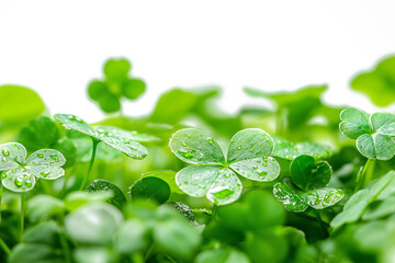 Green shamrock on transparent background