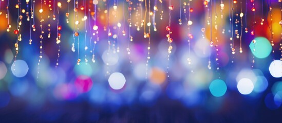 Festive bokeh backdrop with vibrant lights creating a cheerful holiday atmosphere for celebrations and special occasions