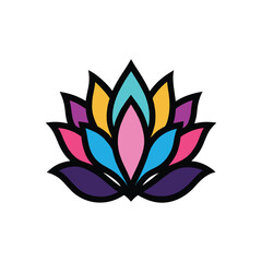 Minimalist lotus mandala design illustration. Colorful and Detailed Vector Design

