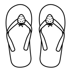 Sandal Flip Flop Strawberry 1 outline