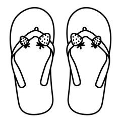Sandal Flip Flop Strawberry 3 outline