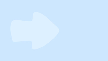 Soft blue arrow pointing to the right on a solid light blue background. Freehand drawn irregular arrow.
