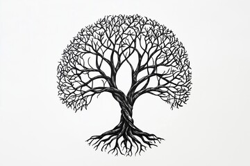 Perfectly centered tree of life tattoo with gray accents