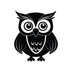 Cute Owl Silhouette Icon Vector Illustration - Adorable and Stylish Design