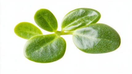 Close-up of a vibrant green succulent leaf