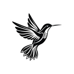 Hummingbird Silhouette Icon Vector Illustration