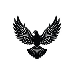 Fototapeta premium dove with wings silhouette vector illustration