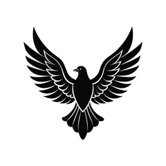 Obraz premium dove with wings silhouette vector illustration