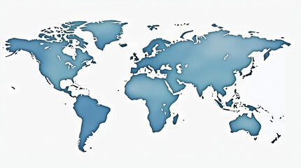 Naklejka premium Contemporary Minimalist Watercolor World Map Design