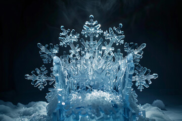 Obraz premium Fantastically throne of power of king or queen in throne room