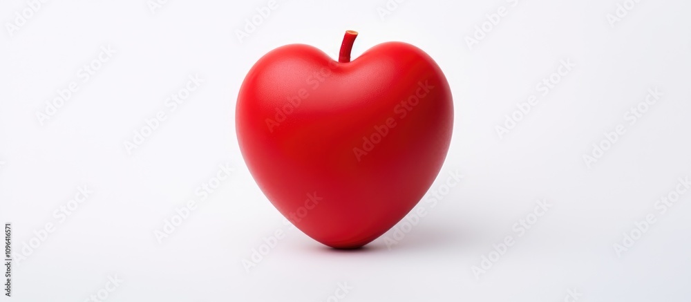 Poster heart-shaped decoration on a white background symbolizing love and affection in design and photograp