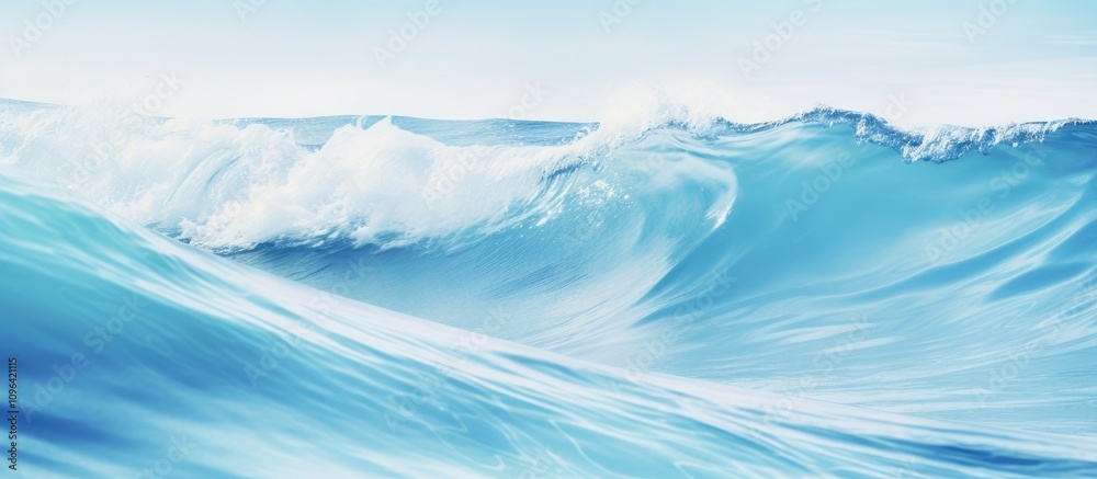Aufkleber gentle blue ocean waves creating a serene nature background ideal for relaxation and tranquility the