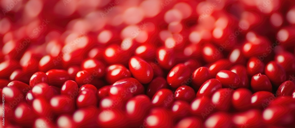 Aufkleber vibrant red organic beans background with selective focus ideal for festival themes and creative pro