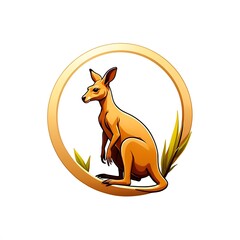 Modern logo combination of kangaroo and growth bar. It is suitable for use as a financial logo. isolated on white background