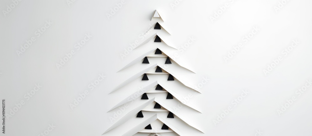Aufkleber minimalistic christmas tree design created with tape on a clean white backdrop flat lay composition 