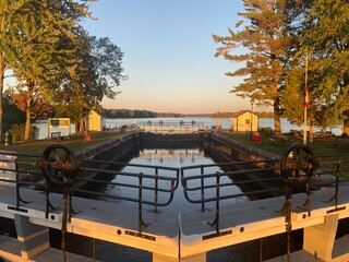 Sun set over Rideau Canal Lock