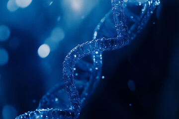 Concept Background with DNA Strand, Biotechnology, and Genetic Research, Blank Space for Design