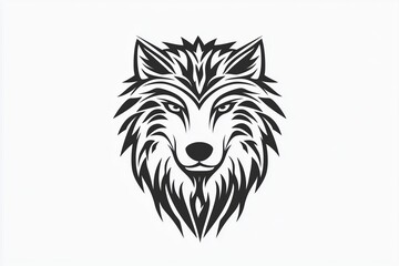 Obraz premium Black wolf head tattoo with sharp details and depth
