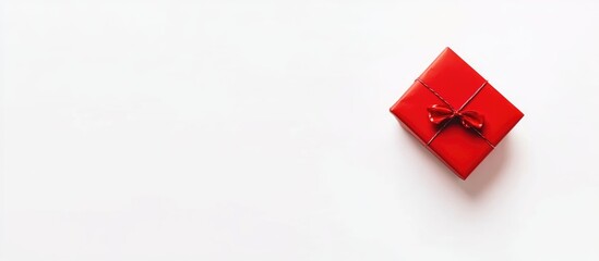red gift box with a bow on a white background symbolizing celebration and special occasions