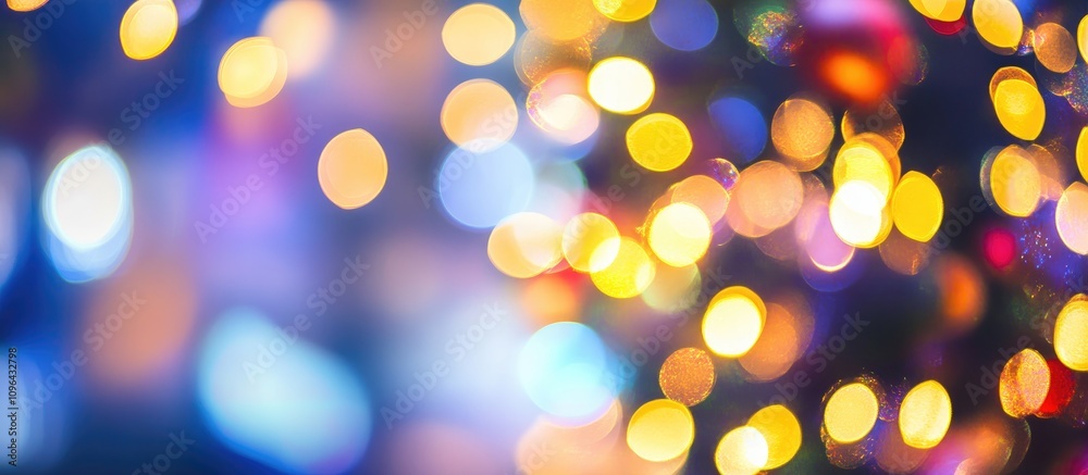 Poster colorful bokeh lights creating a vibrant festive backdrop for celebrations and events showcasing a c