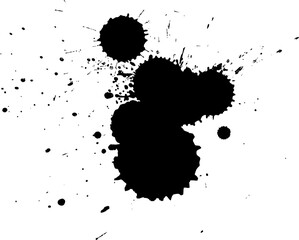 black ink brush dropped splash splatter grunge graphic element