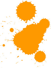 orange watercolor brush dropped splash splatter grunge graphic element
